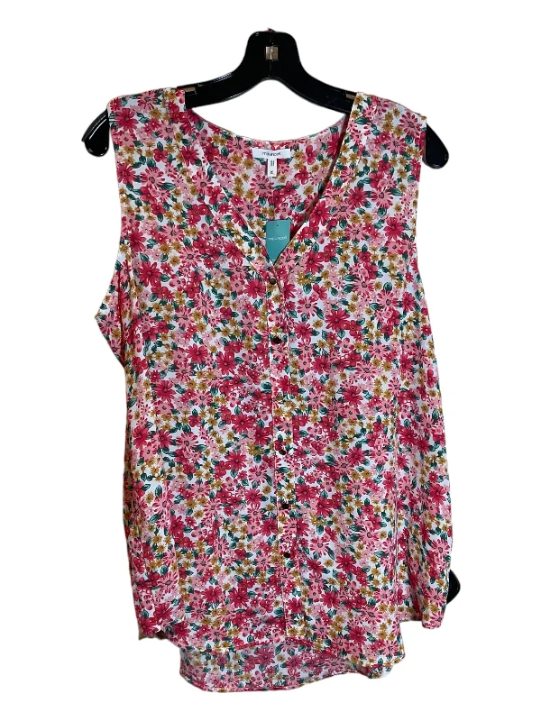 Top Sleeveless By Maurices In Floral Print, Size: Xl