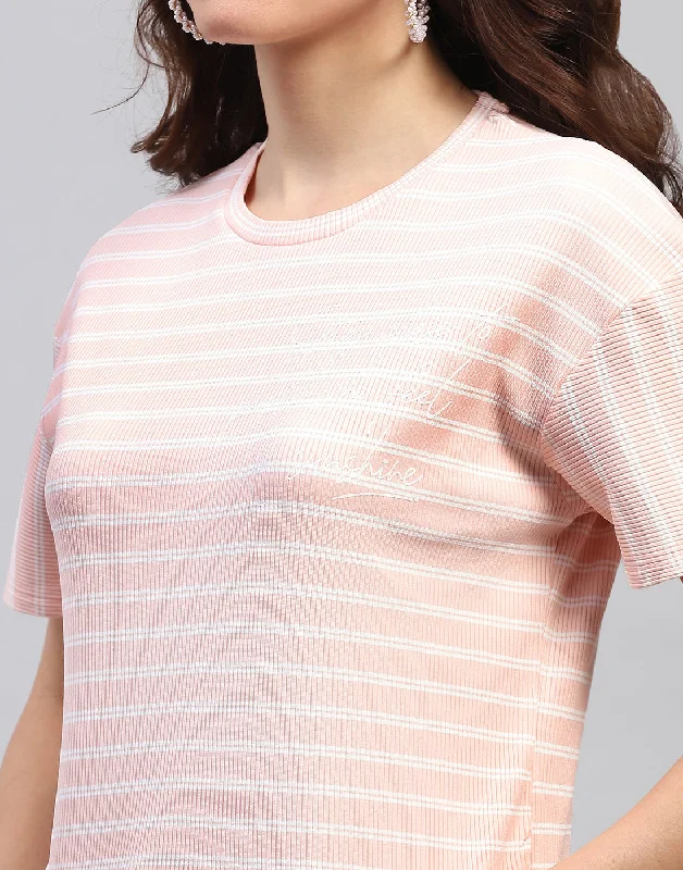 Women Pink Printed Round Neck Half Sleeve Cords Set