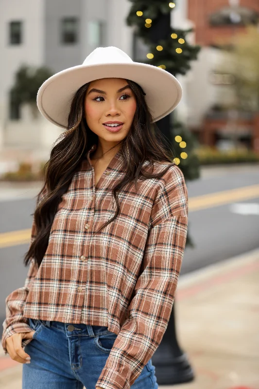 FINAL SALE - Heard About Us Brown Plaid Flannel