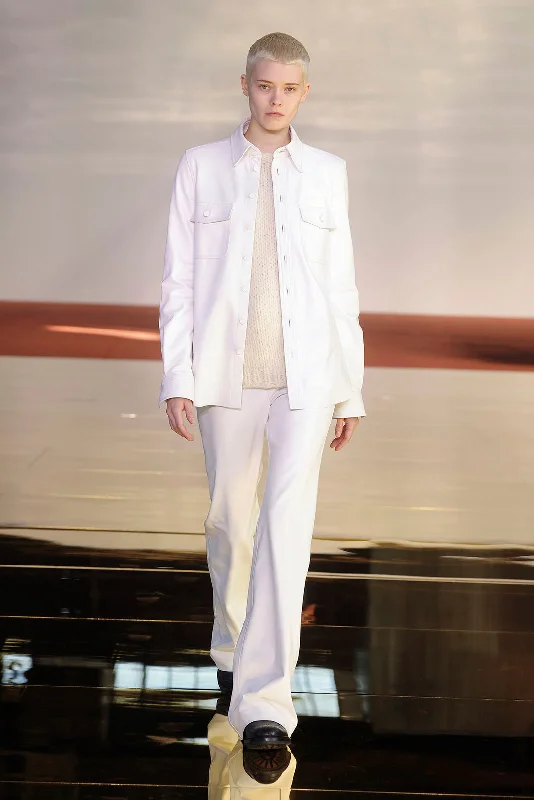 John Austin Shirt in White Nappa Leather